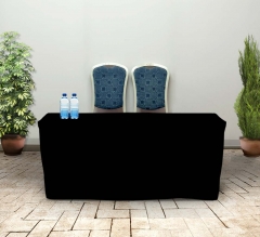6' Fitted Table Covers - Black - 4 Sided