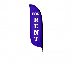 Pre-Printed For Rent Feather Flag