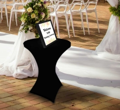 31.5'' Round Stretch Table Covers - Black