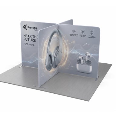13ft Magnetic Modular Fabric Displays - Cross Island Shape