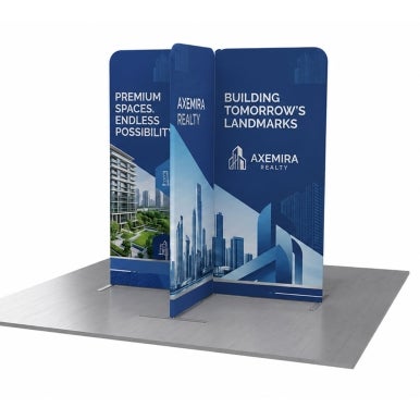 6.5ft Magnetic Modular Fabric Display - Cross Island Shape