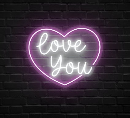 Pink Love You Neon Sign