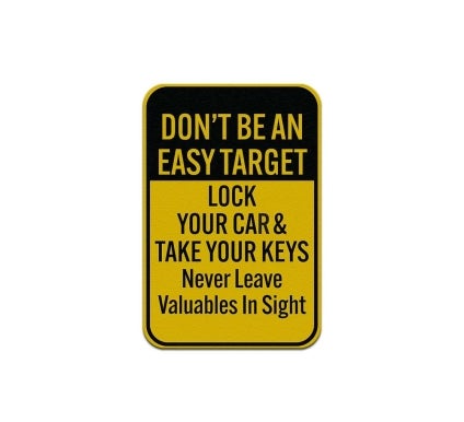 Lock Your Car & Take Your Keys Aluminum Sign (Reflective)