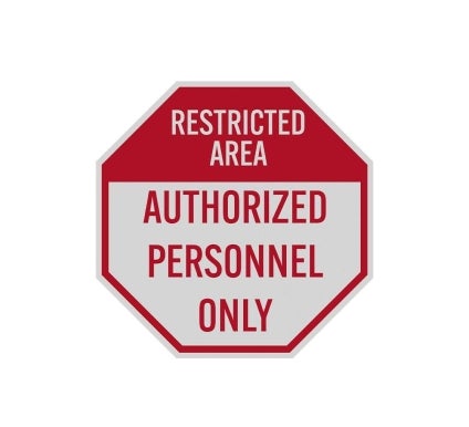 Authorized Personnel Aluminum Sign (Reflective)