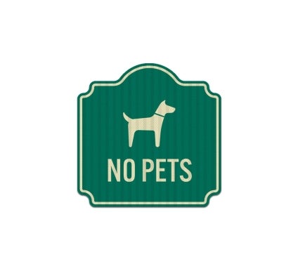No Pets Symbol Aluminum Sign (EGR Reflective)