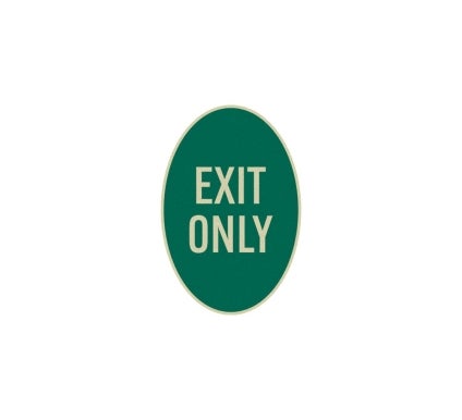 Oval Exit Only Parking Aluminum Sign (Reflective)