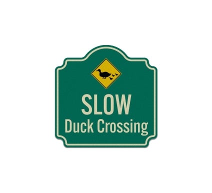 Slow Duck Crossing Aluminum Sign (Reflective)