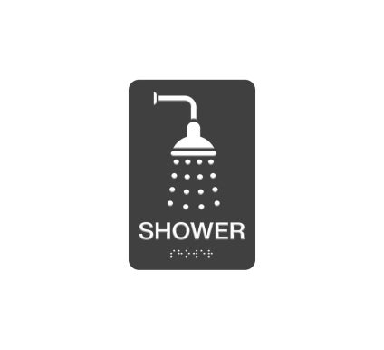 Shower Braille Sign