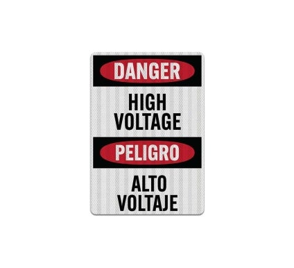 Bilingual High Voltage Warning Decal (EGR Reflective)