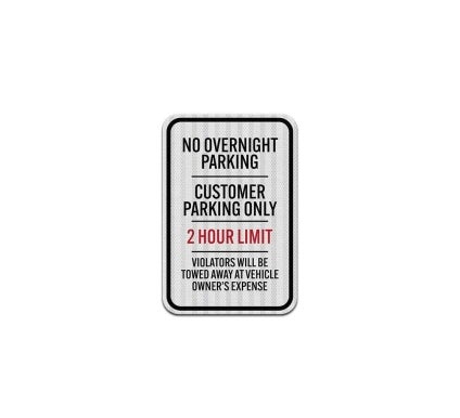 No Overnight Parking Aluminum Sign (EGR Reflective)