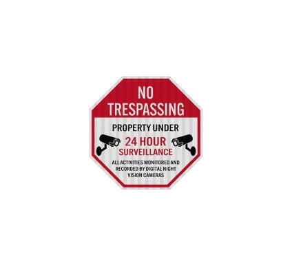No Trespassing Property Under Surveillance Aluminum Sign (EGR Reflective)
