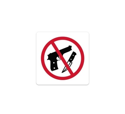 No Weapons Symbol Decal (Non Reflective)