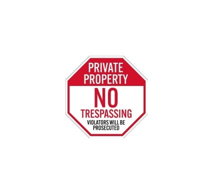 Private Property No Trespassing Violators Will Be Prosecuted Decal (Non Reflective)