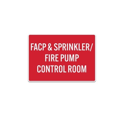 Fire Pump Control Room Decal (Non Reflective)