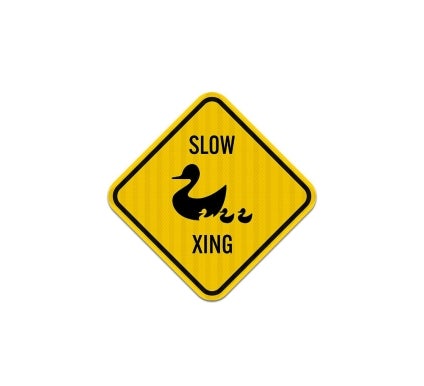 Ducks Crossing Aluminum Sign (EGR Reflective)