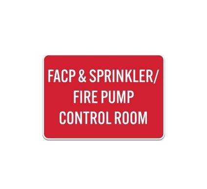 FACP & Sprinkler Fire Pump Control Room Decal (Non Reflective)