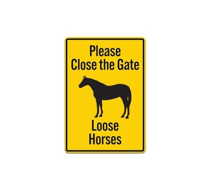 Please Close The Gate Loose Horses Decal (Non Reflective)
