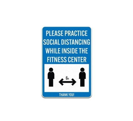 Practice Social Distancing While Inside Fitness Center Decal (Non Reflective)