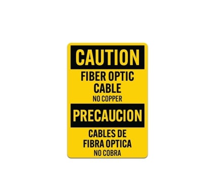 Bilingual OSHA Fiber Optic Cable Decal (Non Reflective)