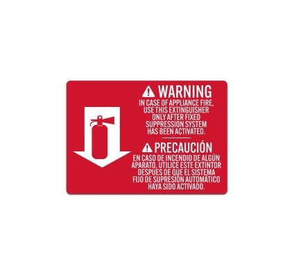 Bilingual Fire Extinguisher Instruction Decal (Non Reflective)