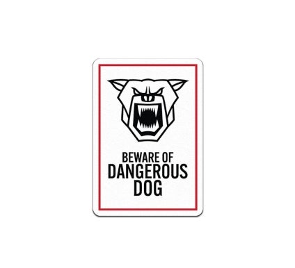 Beware of Dangerous Dog Decal (Non Reflective)