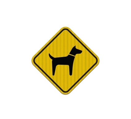 Golden Retriever Guard Dog Symbol Aluminum Sign (EGR Reflective)