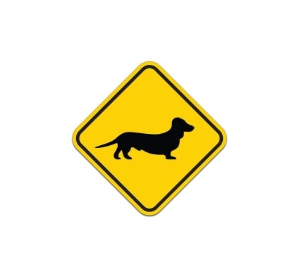 Dachshund Guard Dog Symbol Aluminum Sign (Non Reflective)