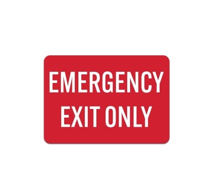 Emergency Exit Only Aluminum Sign (Non Reflective)