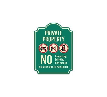 No Trespassing Soliciting Turn Around Aluminum Sign (Non Reflective)