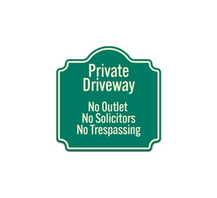 No Outlet Solicitors Or Trespassing Aluminum Sign (Non Reflective)