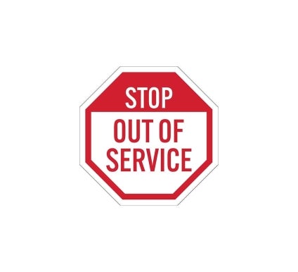 Out Of Service Aluminum Sign (Non Reflective)