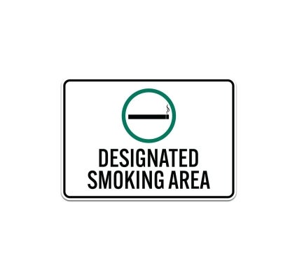 Designated Smoking Area Aluminum Sign (Non Reflective)