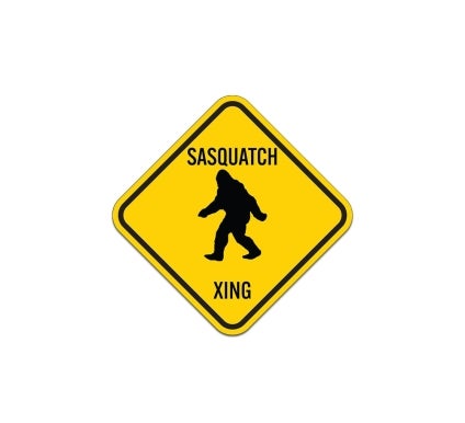 Sasquatch Xing Aluminum Sign (Non Reflective)
