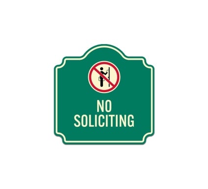 No Soliciting Symbol Aluminum Sign (Non Reflective)