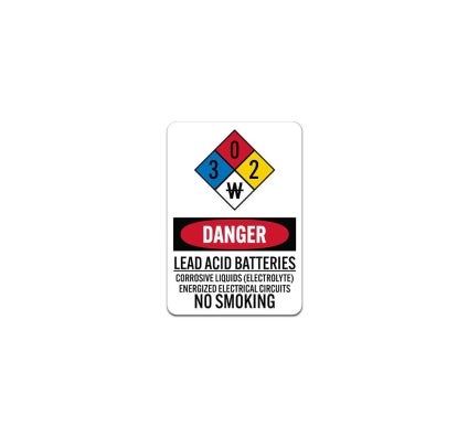 OSHA Lead Acid Batteries Corrosive Liquids Plastic Sign