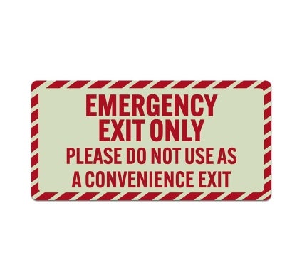 Emergency Exit Only Decal (Glow In The Dark)