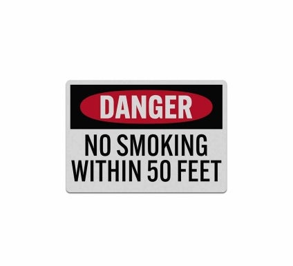 No Smoking Within 50 Feet Decal (Reflective)