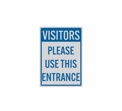 Visitors Use This Entrance Decal (Reflective)