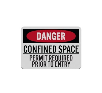 Confined Space Permit Required Decal (Reflective)