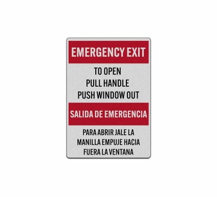 Bilingual Emergency Exit Decal (Reflective)