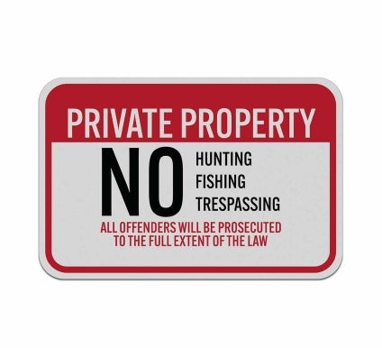 Private Property No Hunting Aluminum Sign (Reflective)
