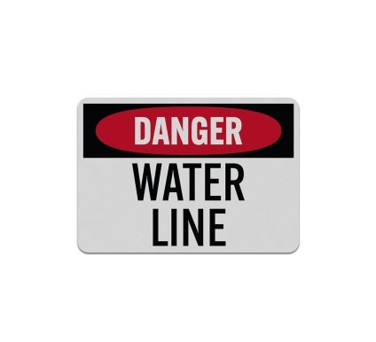 OSHA Danger Water Line Aluminum Sign (Reflective)