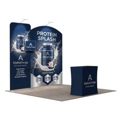 10ft Inline Trade Show Booth - Portable Backwall Display with Counter
