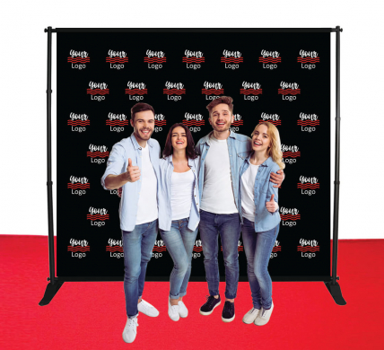 Custom Print POLYESTER 8 ft x 8 ft Step and Repeat Adjustable Banner Stands 