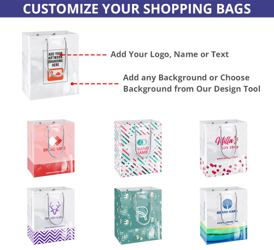 Personalized White Paper Shopping Bags (Printed) by BannerBuzz
