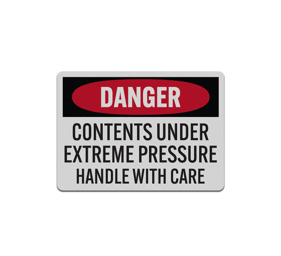 Chemical Contents Pressure Aluminum Sign (Reflective)