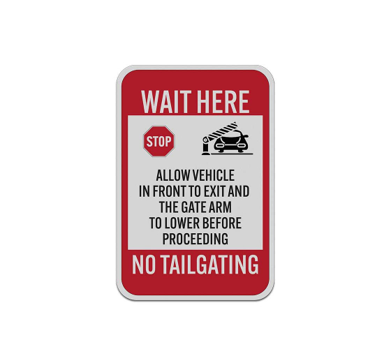 Stop Allow Vehicle In Front To Exit Aluminum Sign (Reflective)