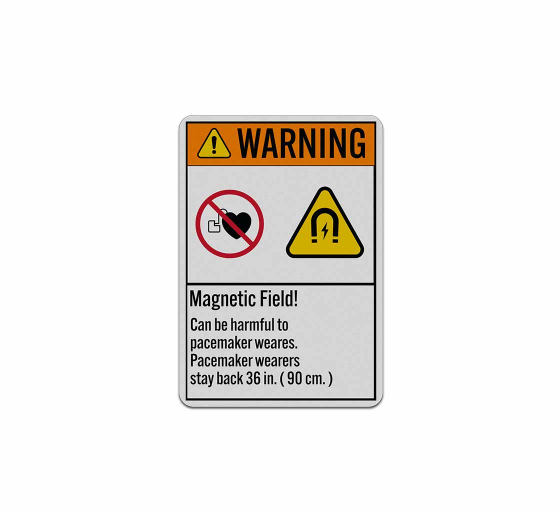 ANSI Magnetic Field Aluminum Sign (Reflective)