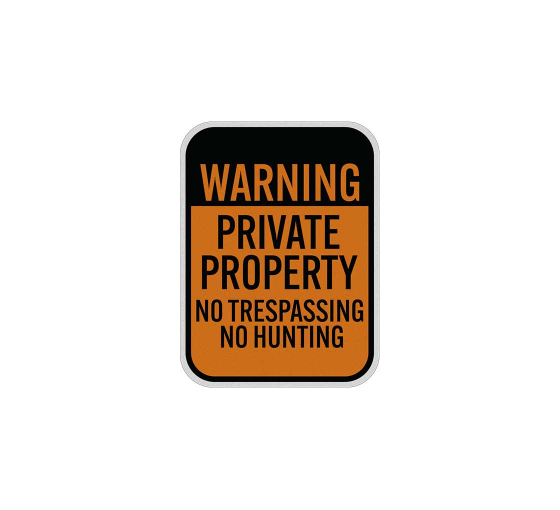 No Trespassing No Hunting Aluminum Sign (Reflective)