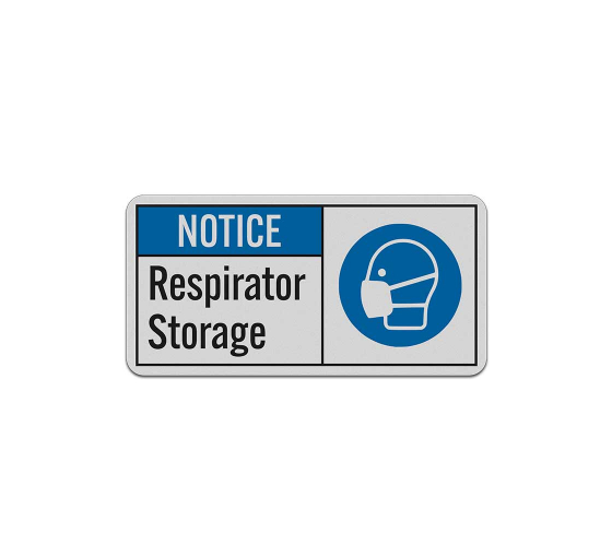 Respirator Storage Aluminum Sign (Reflective)